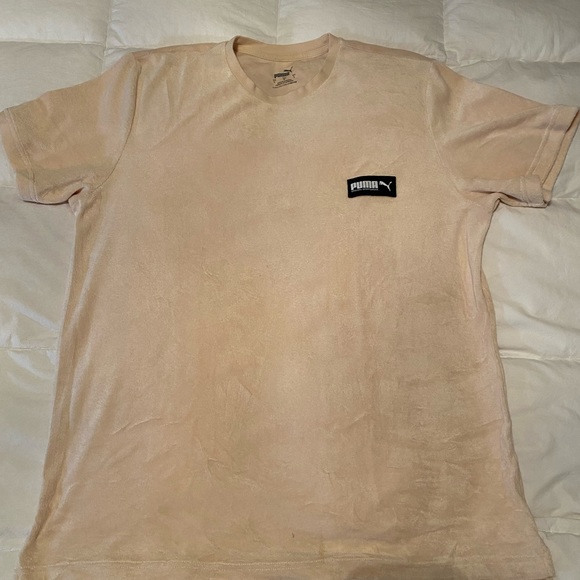 Confortable Beige Velvet Puma T-Shirt - Picture 1 of 4
